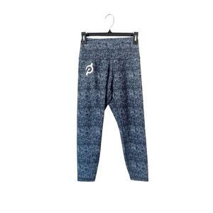 Peloton Cadence‎ Blue Speckle High Waist Capri Logo Athletic Leggings Size Small